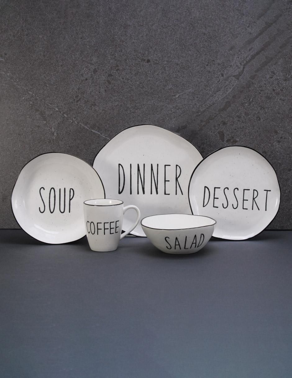 Vajilla cerrada modern de porcelana para 4 personas 3
