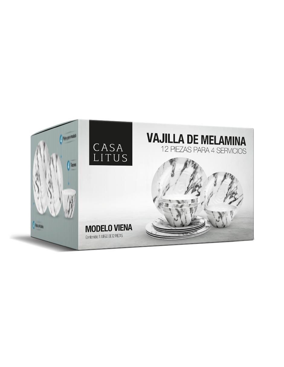 Vajilla cerrada viena de melamina para 4 personas