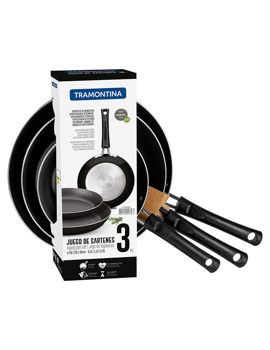 Set de sartenes con tapa Chelsea de aluminio 3 piezas 2
