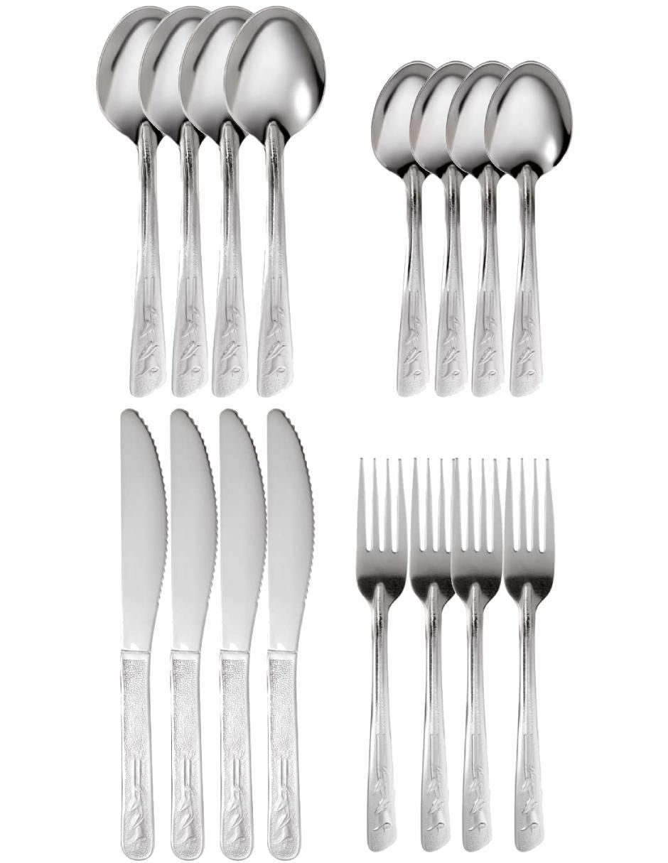 Set cubiertos maya de acero inoxidable 16 piezas Set cubiertos maya de acero inoxidable 16 piezas