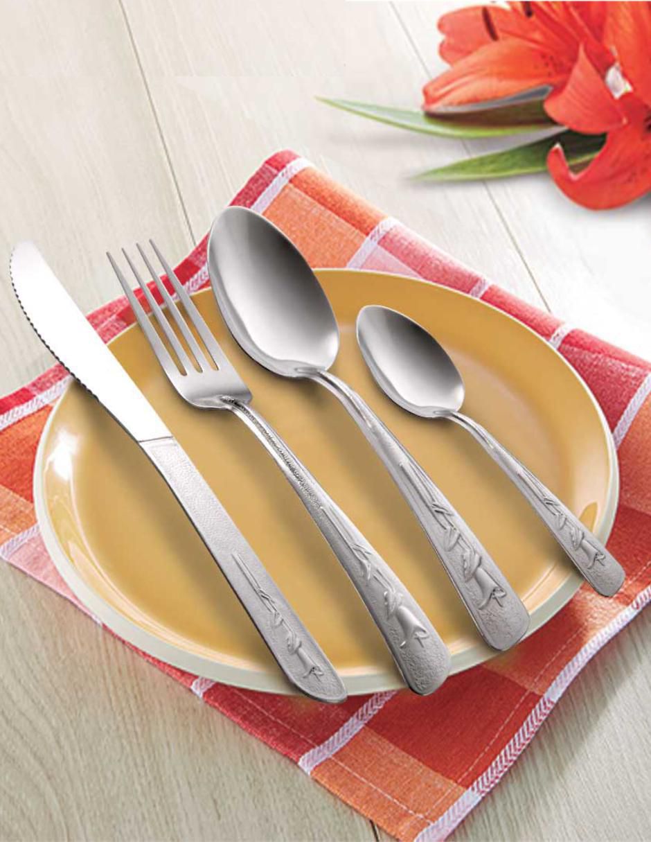 Set cubiertos maya de acero inoxidable 16 piezas