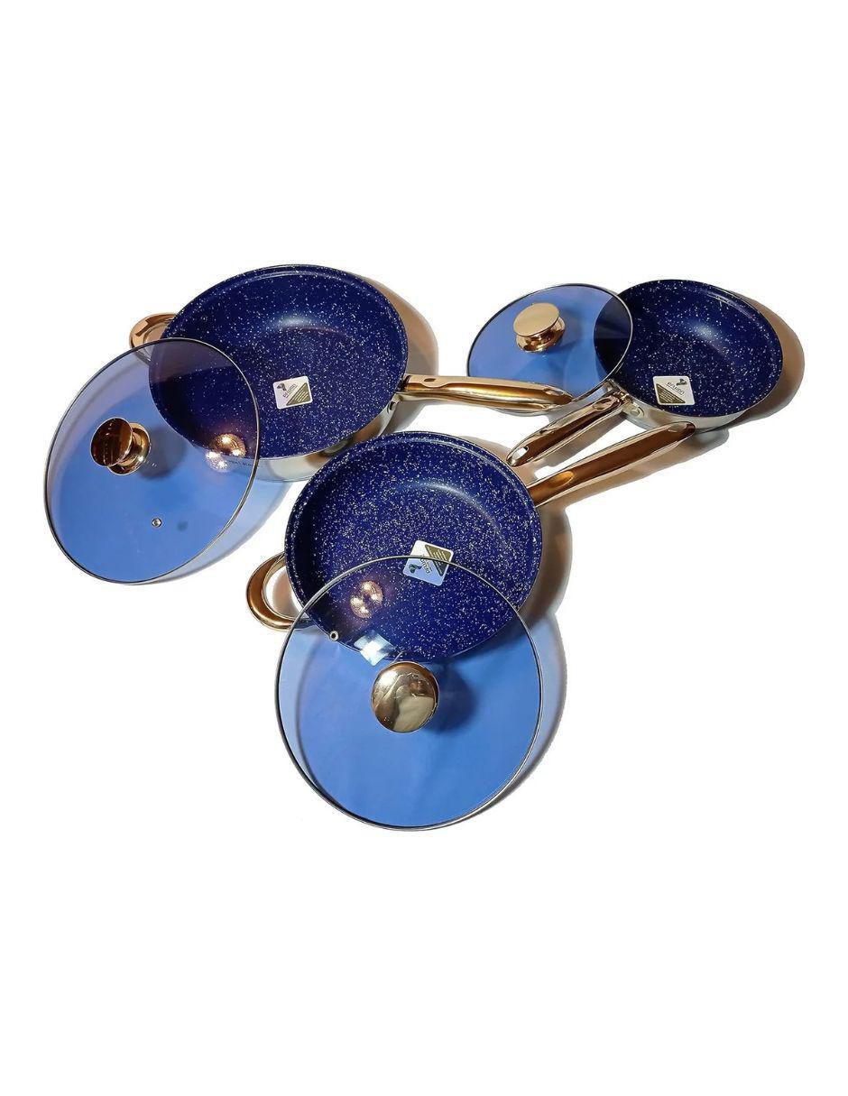 Set de sartenes con tapa de acero inoxidable 6 piezas