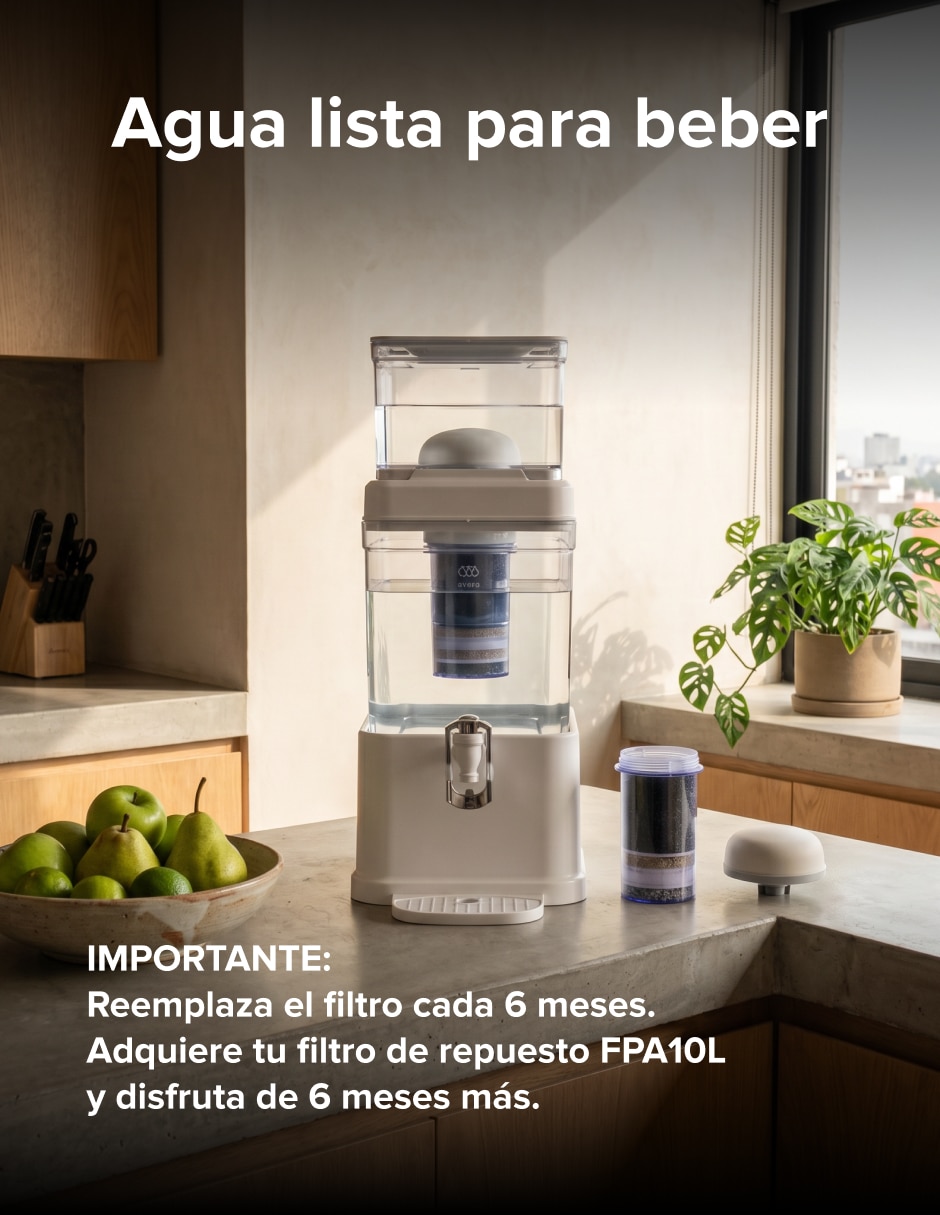Purificador dispensador y filtro de agua PA 10 L 4