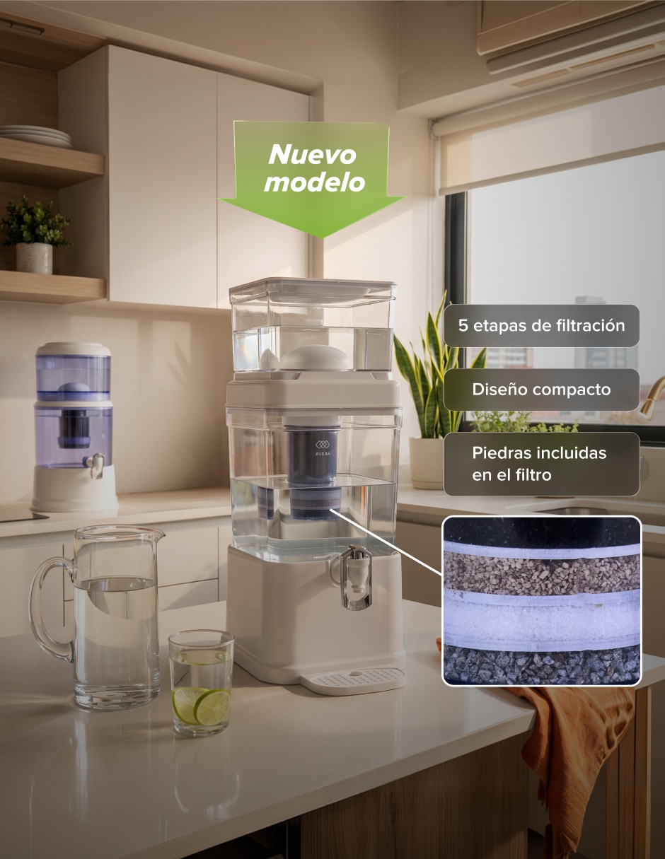 Purificador dispensador y filtro de agua PA 10 L 6