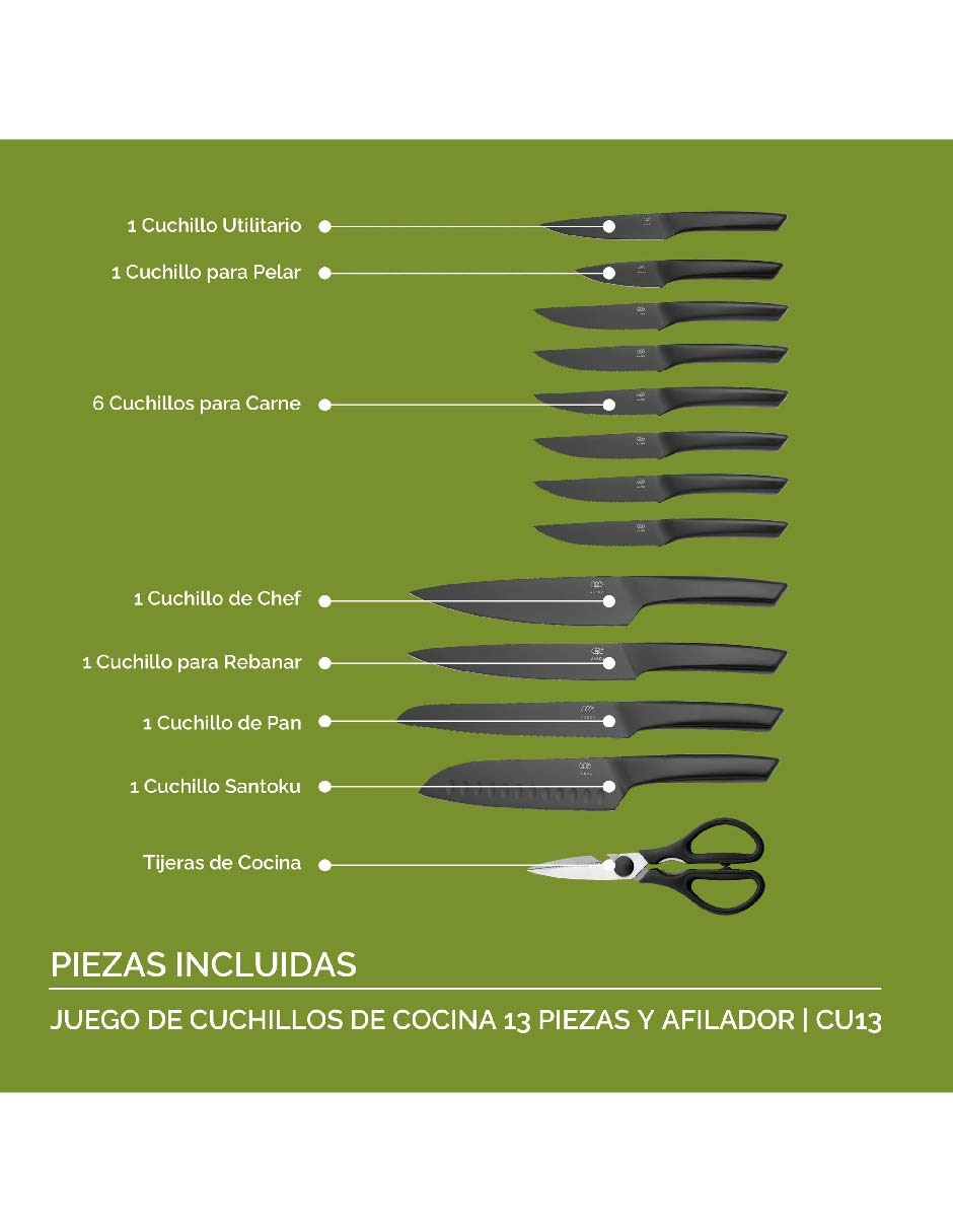 Set cuchillos multiusos 13 piezas 4
