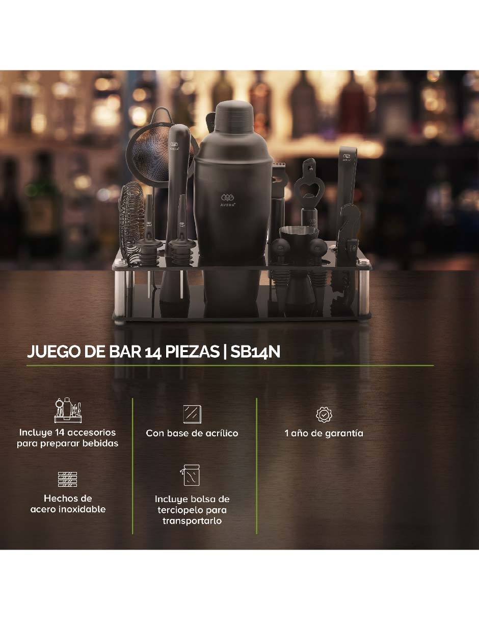 Set bar de acero inoxidable