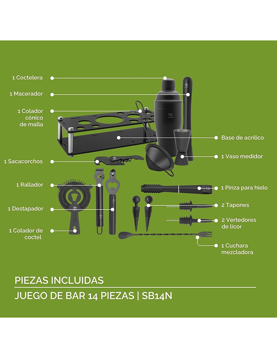 Set bar de acero inoxidable