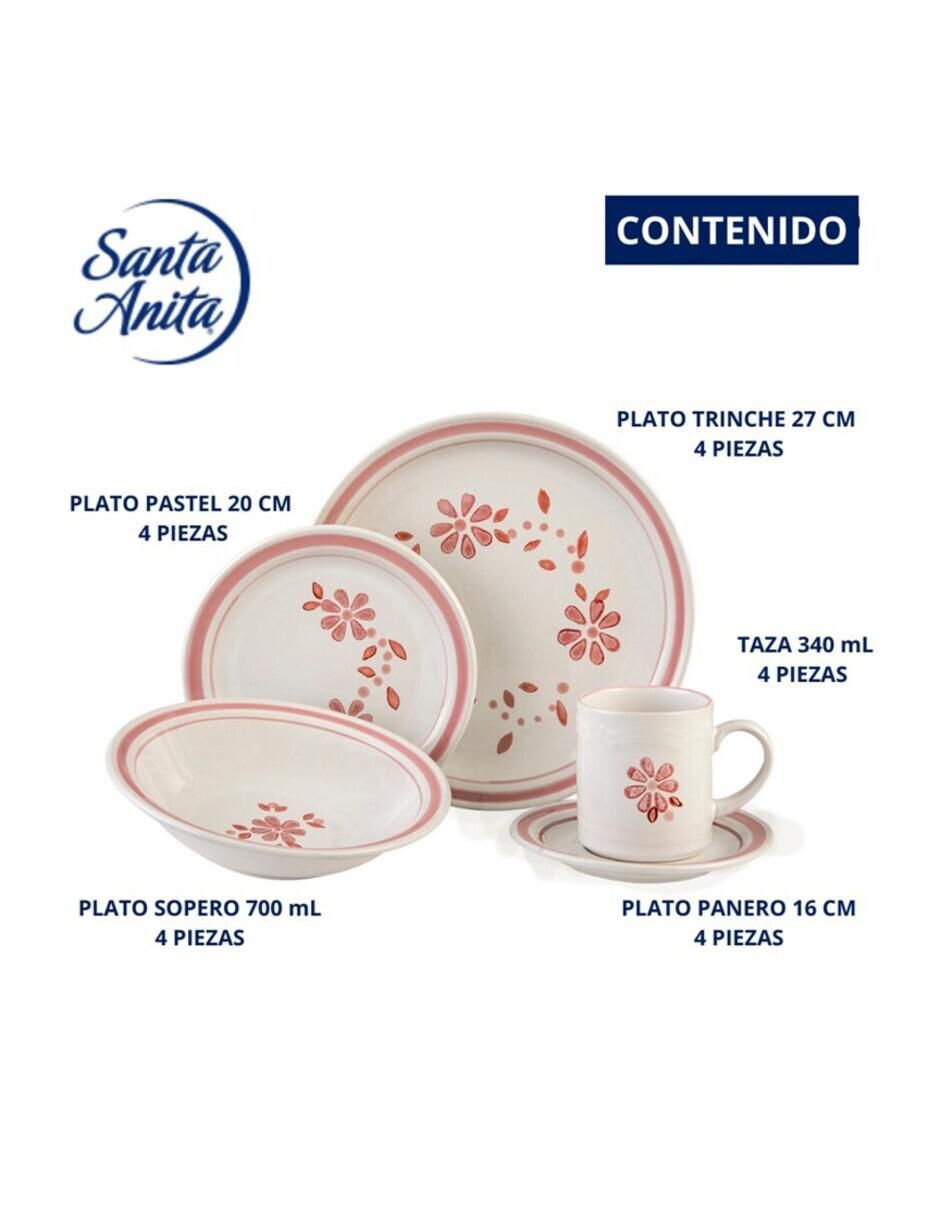 Vajilla cerrada gerberina de cerámica para 4 personas 6