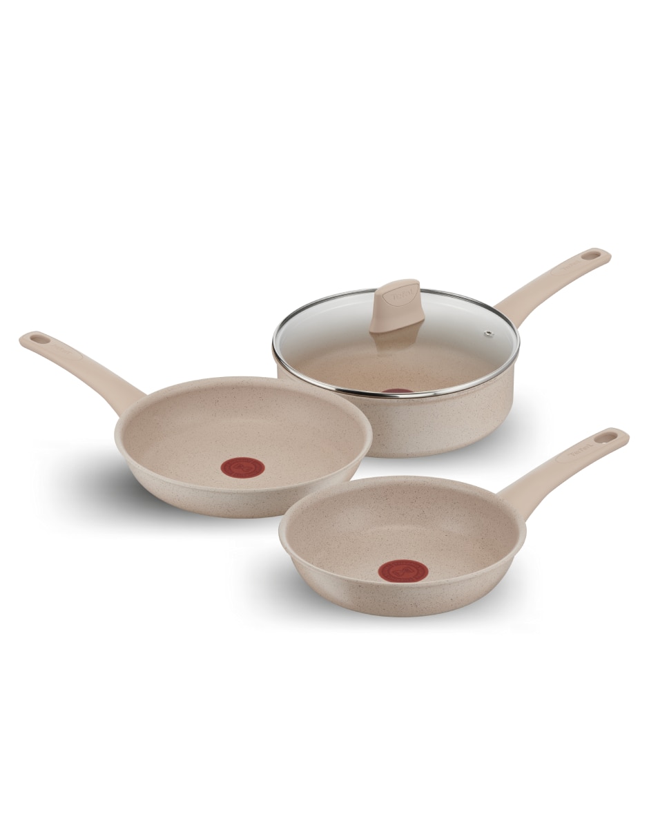 Set de sartenes con tapa T-Fal Delight de aluminio 3 piezas