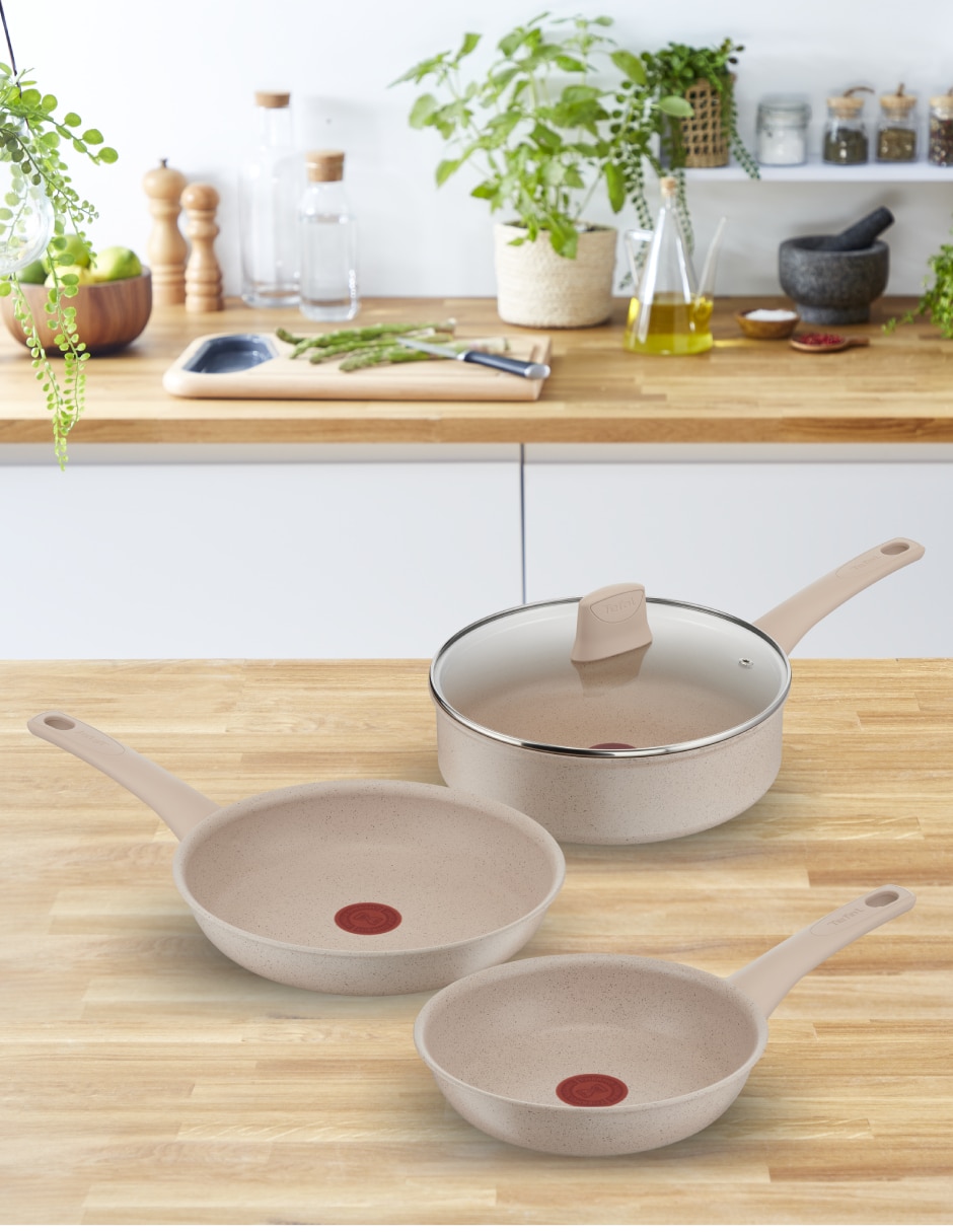 Set de sartenes con tapa T-Fal Delight de aluminio 3 piezas
