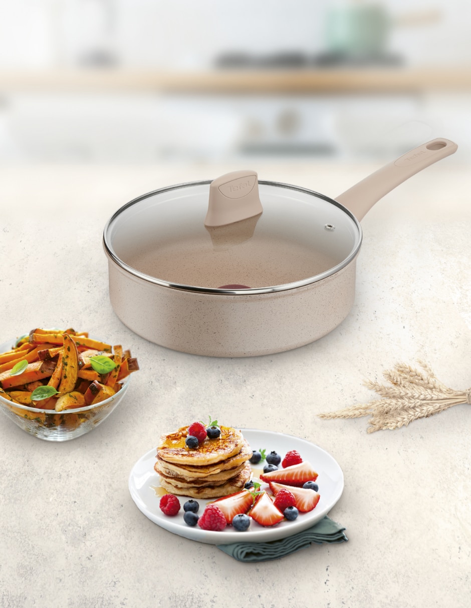 Set de sartenes con tapa T-Fal Delight de aluminio 3 piezas