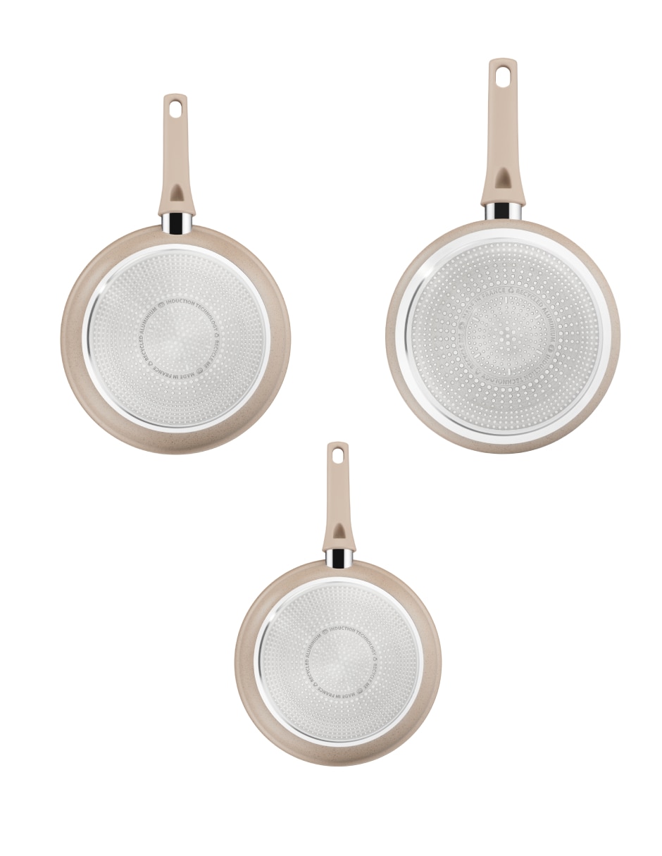 Set de sartenes con tapa T-Fal Delight de aluminio 3 piezas