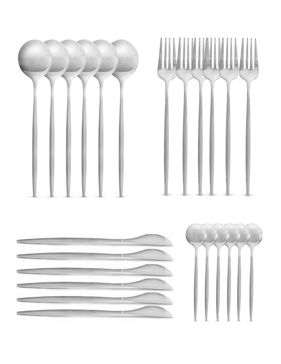 Set cubiertos de acero inoxidable 24 piezas