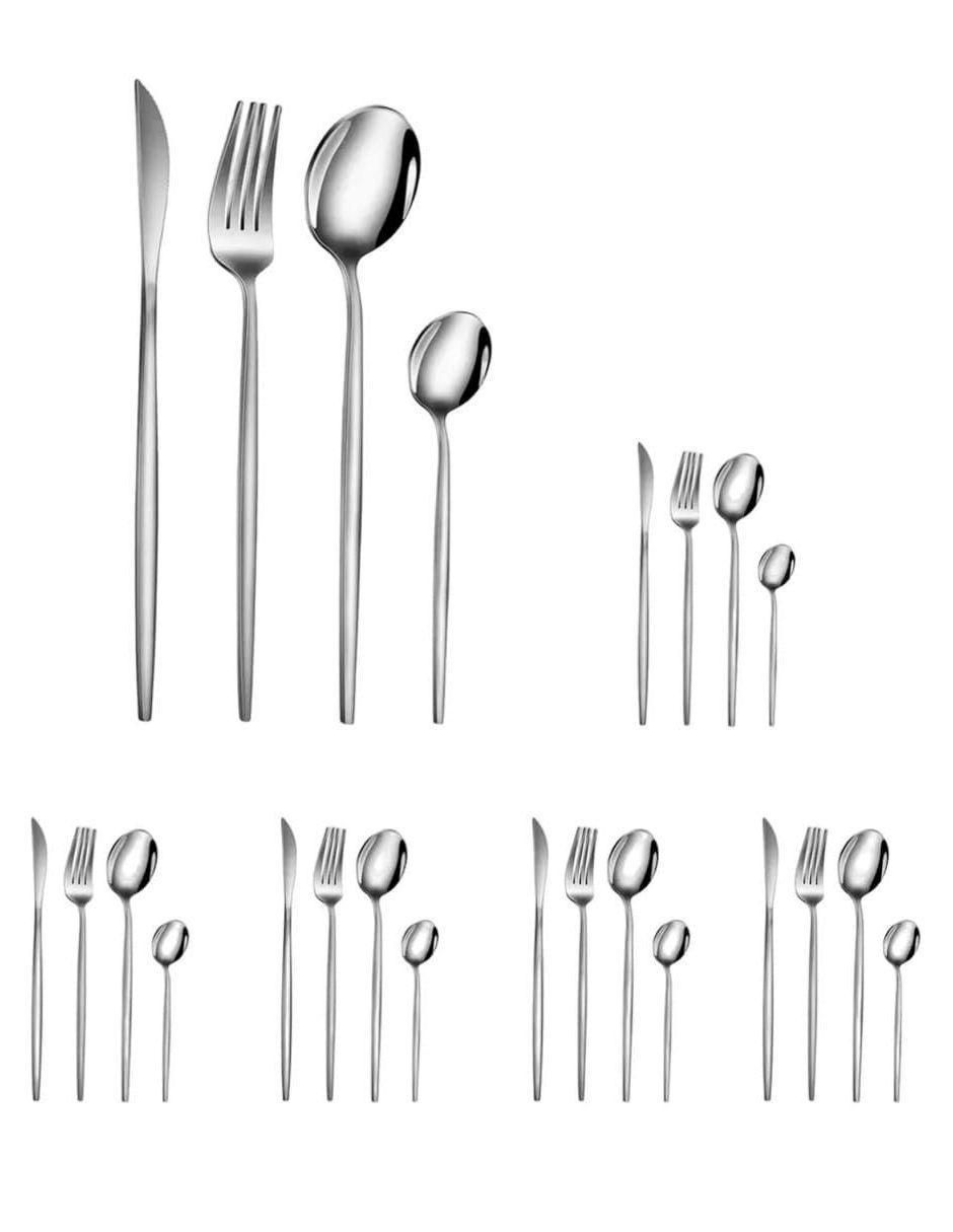 Set cubiertos de acero inoxidable 24 piezas Set cubiertos de acero inoxidable 24 piezas