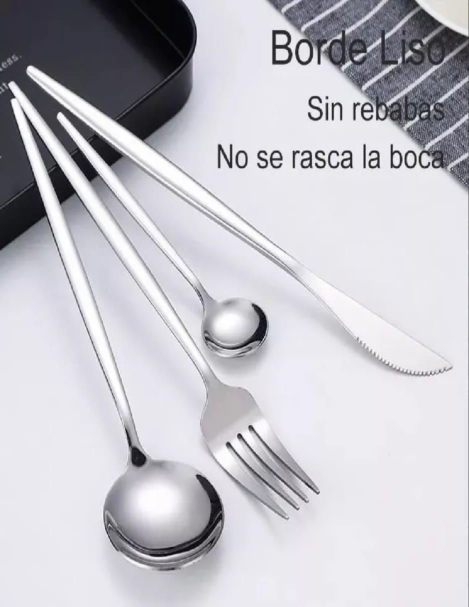Set cubiertos de acero inoxidable 24 piezas 2