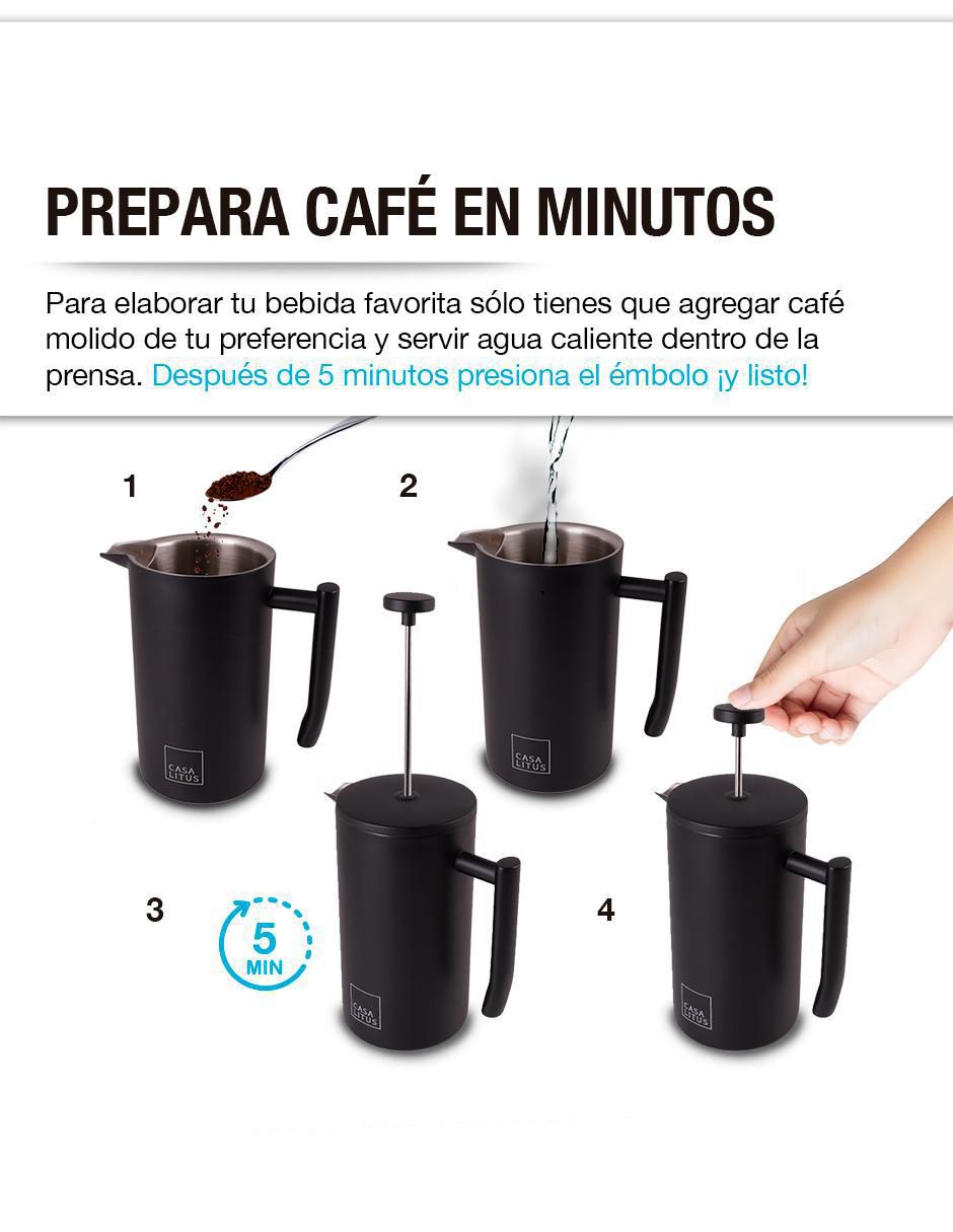 Prensa francesa Salt & Pepper  de acero inoxidable