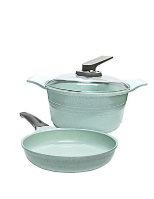 Set de sartenes con tapa Stay Elit Jade de hierro 2 piezas