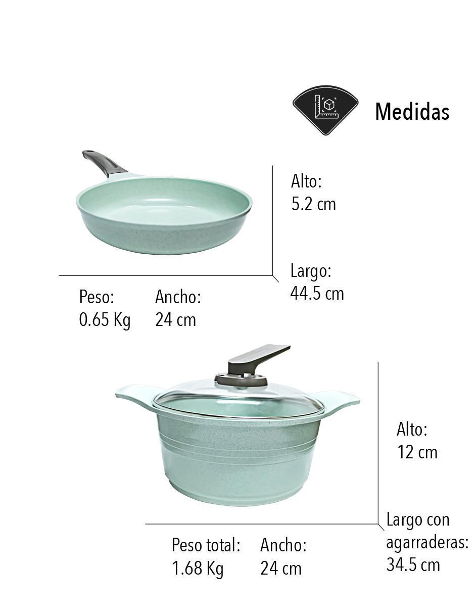 Set de sartenes con tapa Stay Elit Jade de hierro 2 piezas