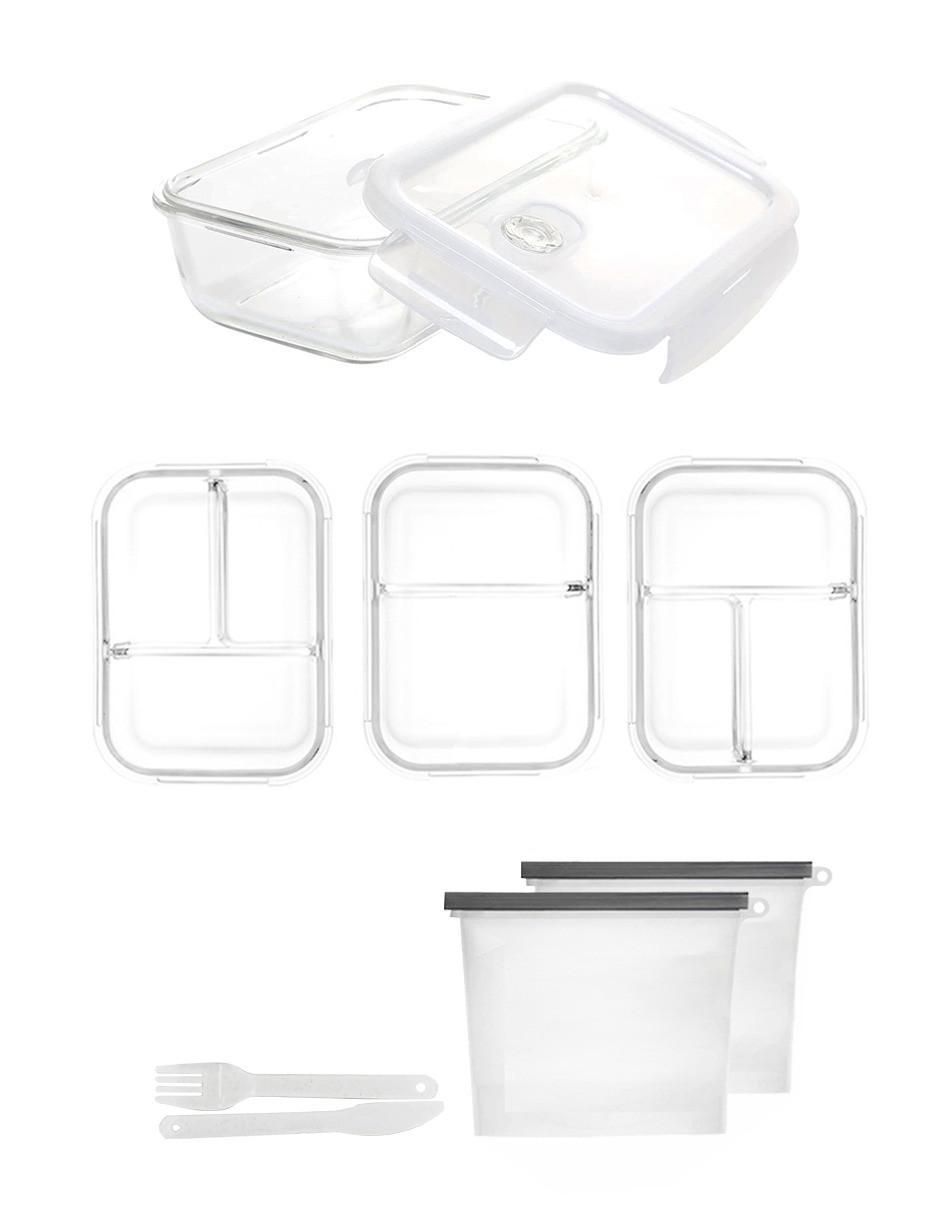 Set contenedores Zanetti Bento Box de vidrio 7 piezas