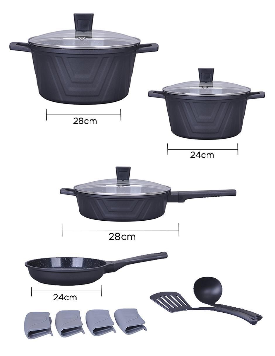 Batería de cocina Modern de aluminio antiadherente cerámica 13 piezas 8