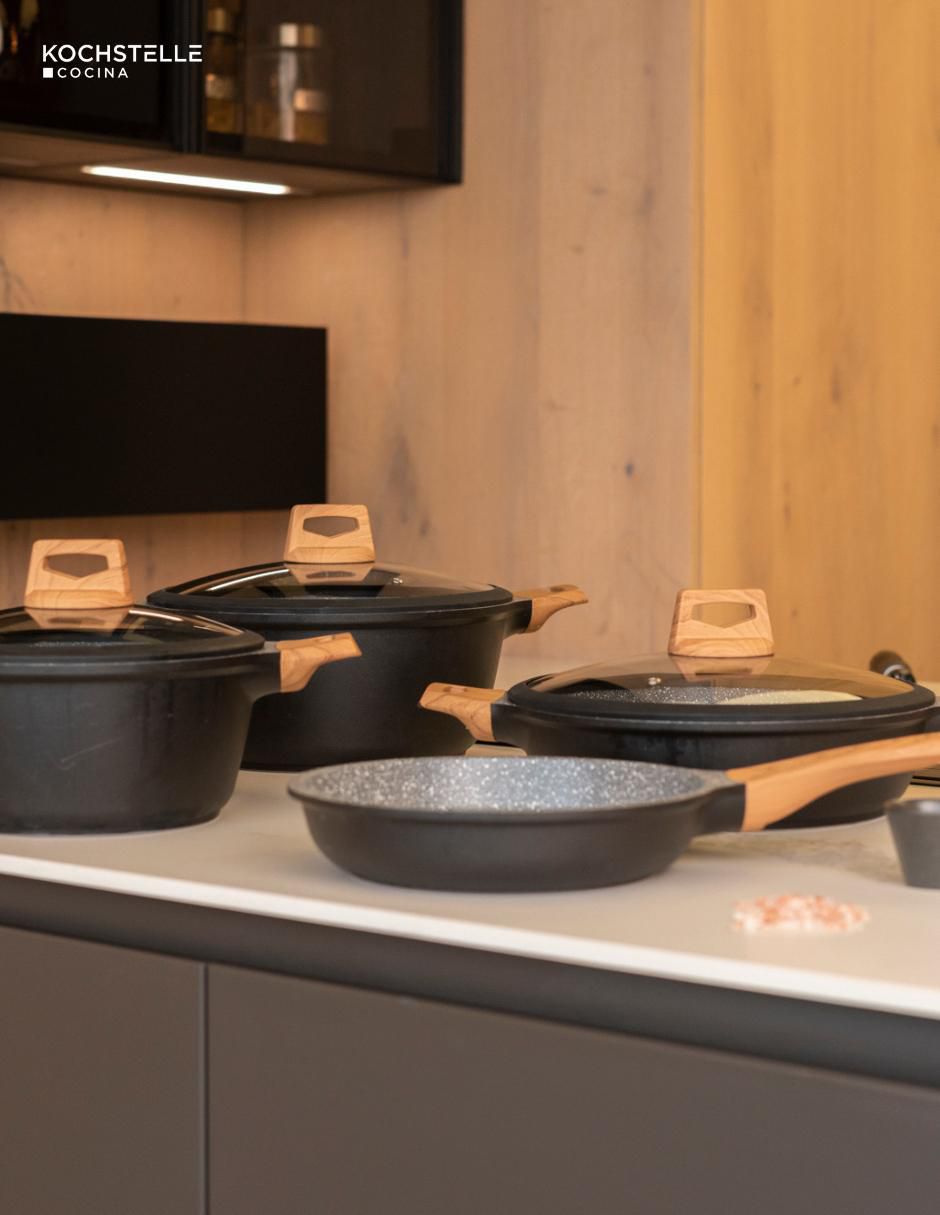 Batería de cocina Wood de aluminio antiadherente combinado 10 piezas 8