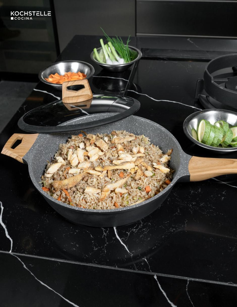 Batería de cocina Wood de aluminio antiadherente combinado 10 piezas 7