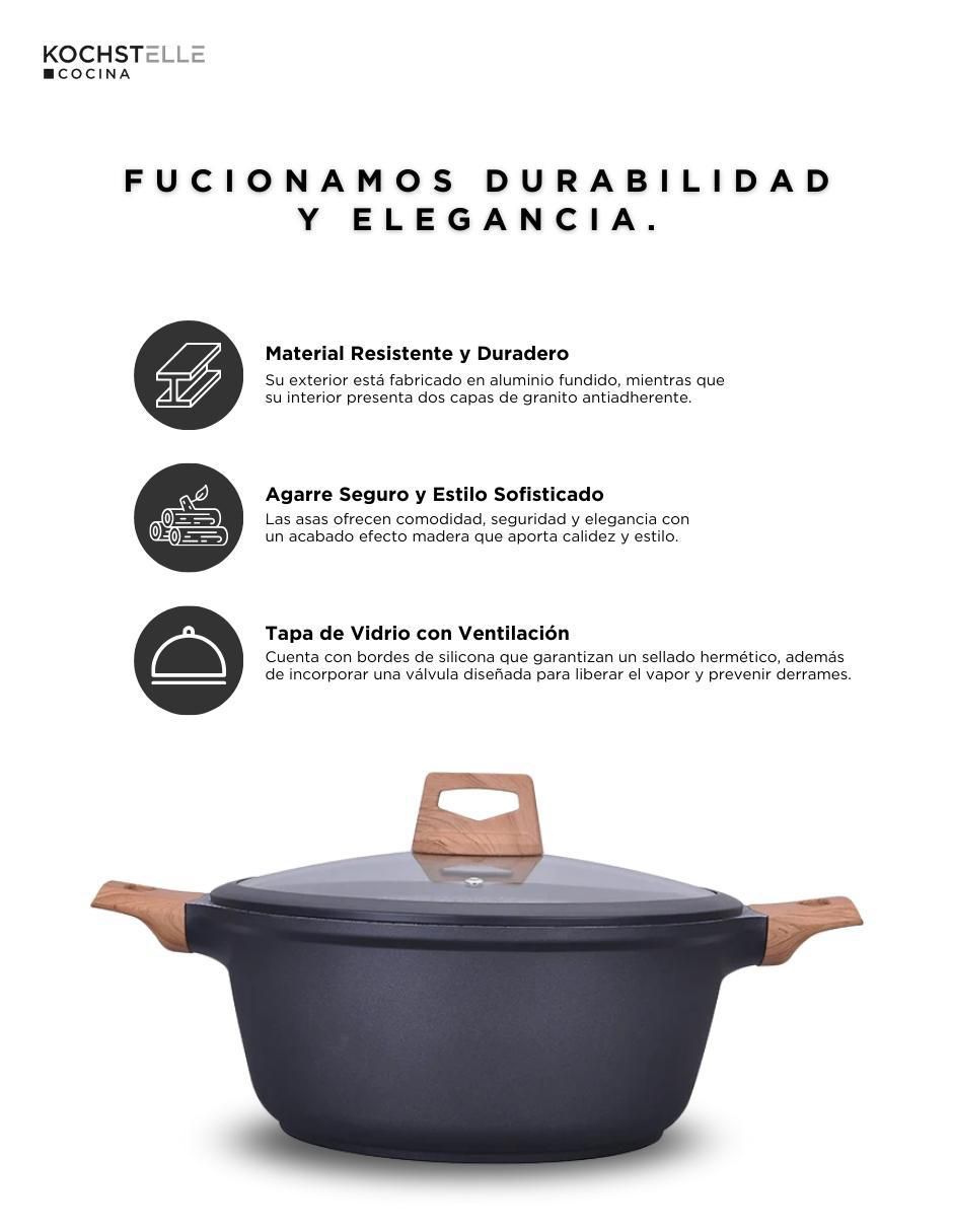 Batería de cocina Wood de aluminio antiadherente combinado 10 piezas 12