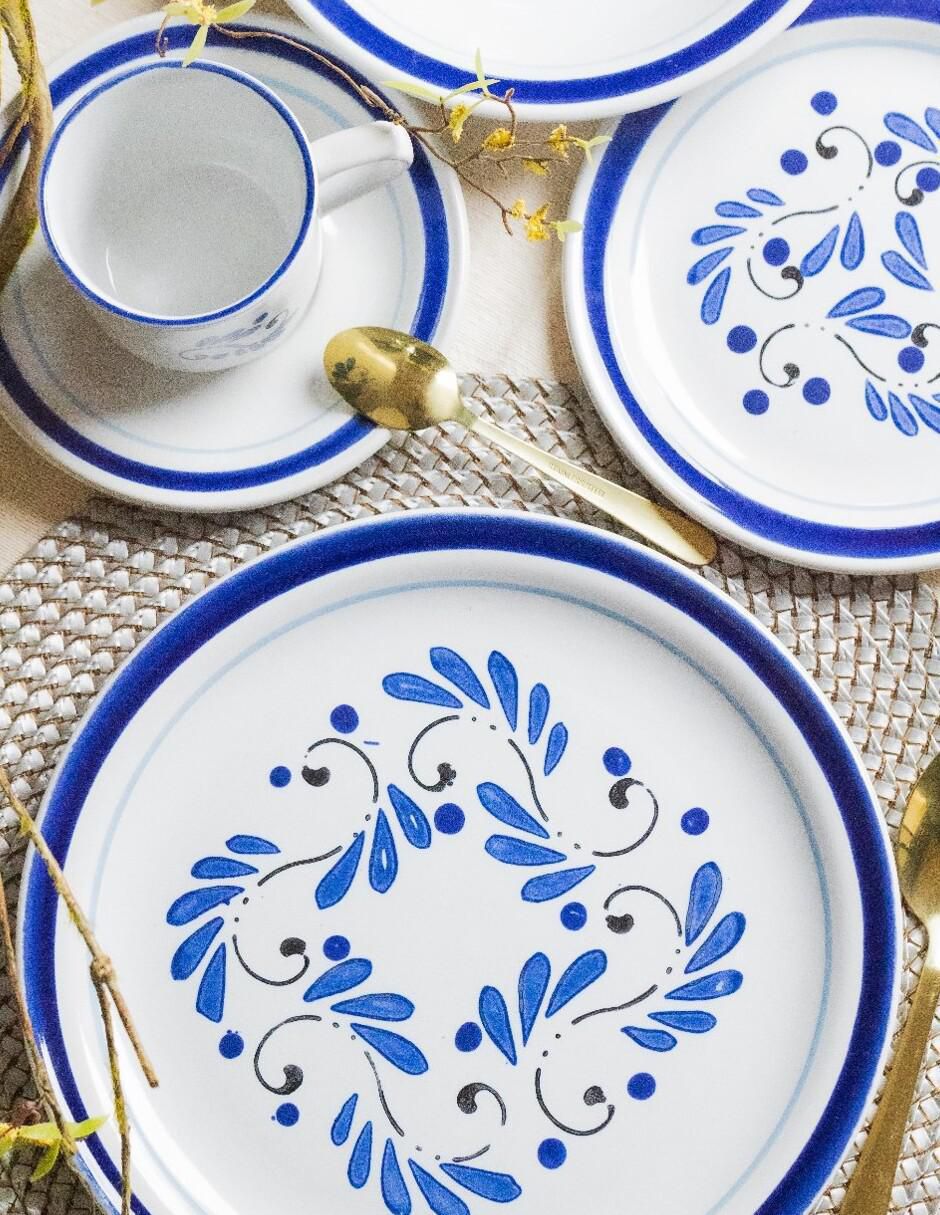 Vajilla cerrada de talavera para 4 personas