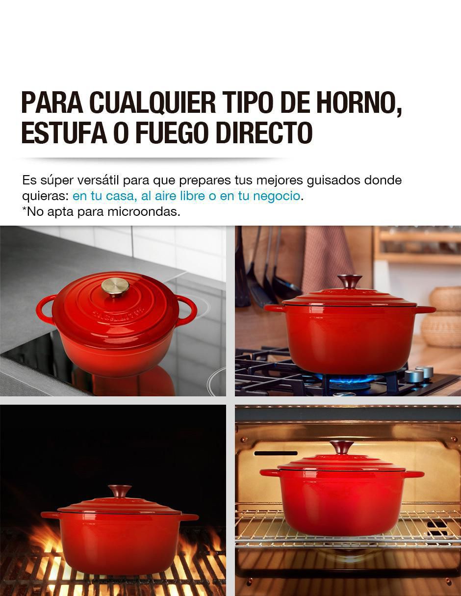 Olla de Hierro Fundido Esmaltado 3.9 L Horno Holandés Dutch Oven 9