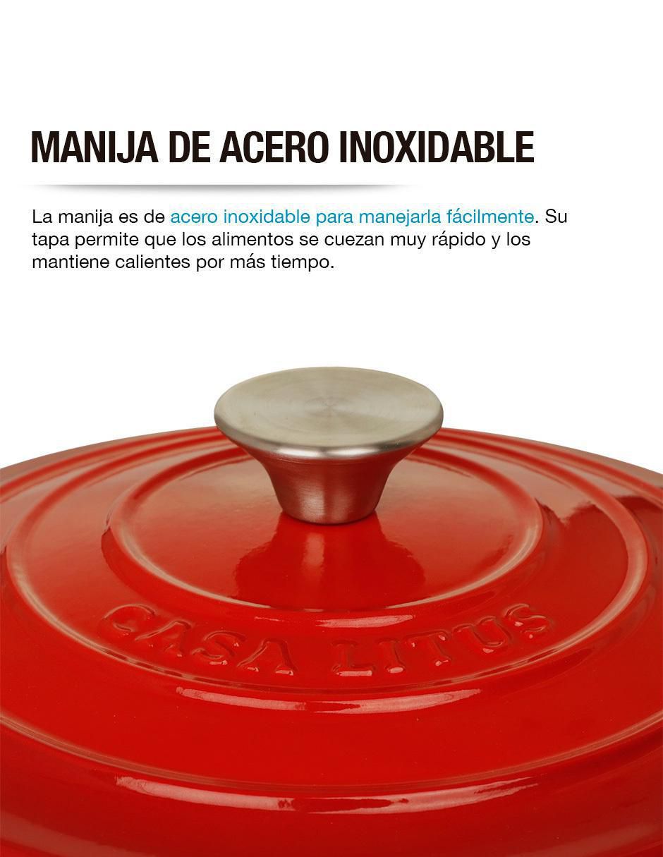 Olla de Hierro Fundido Esmaltado 3.9 L Horno Holandés Dutch Oven