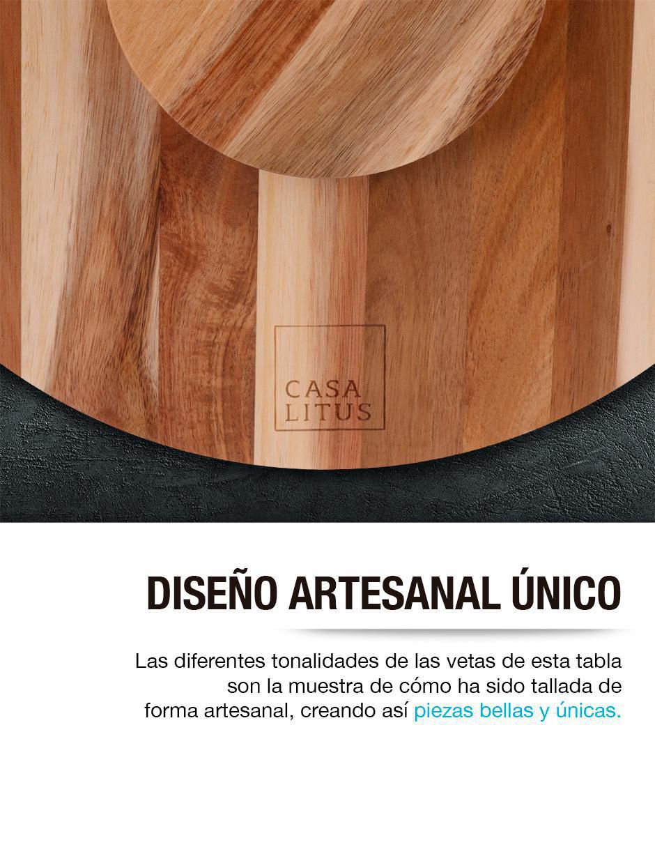 Botanero Giratorio Madera Acacia Bamboo de Madera