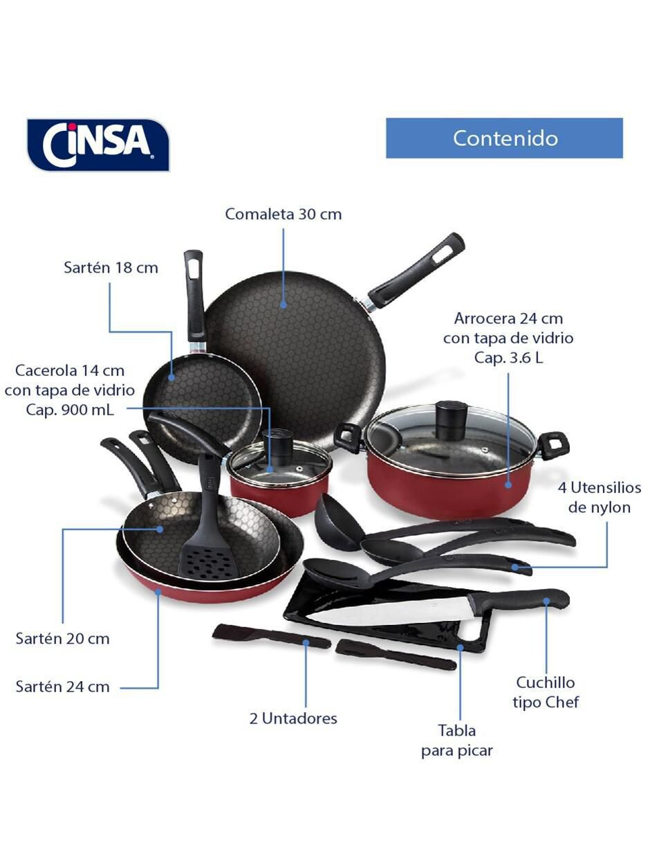 Batería de cocina Equipa tu cocina de aluminio antiadherente thermocell 16 piezas 7