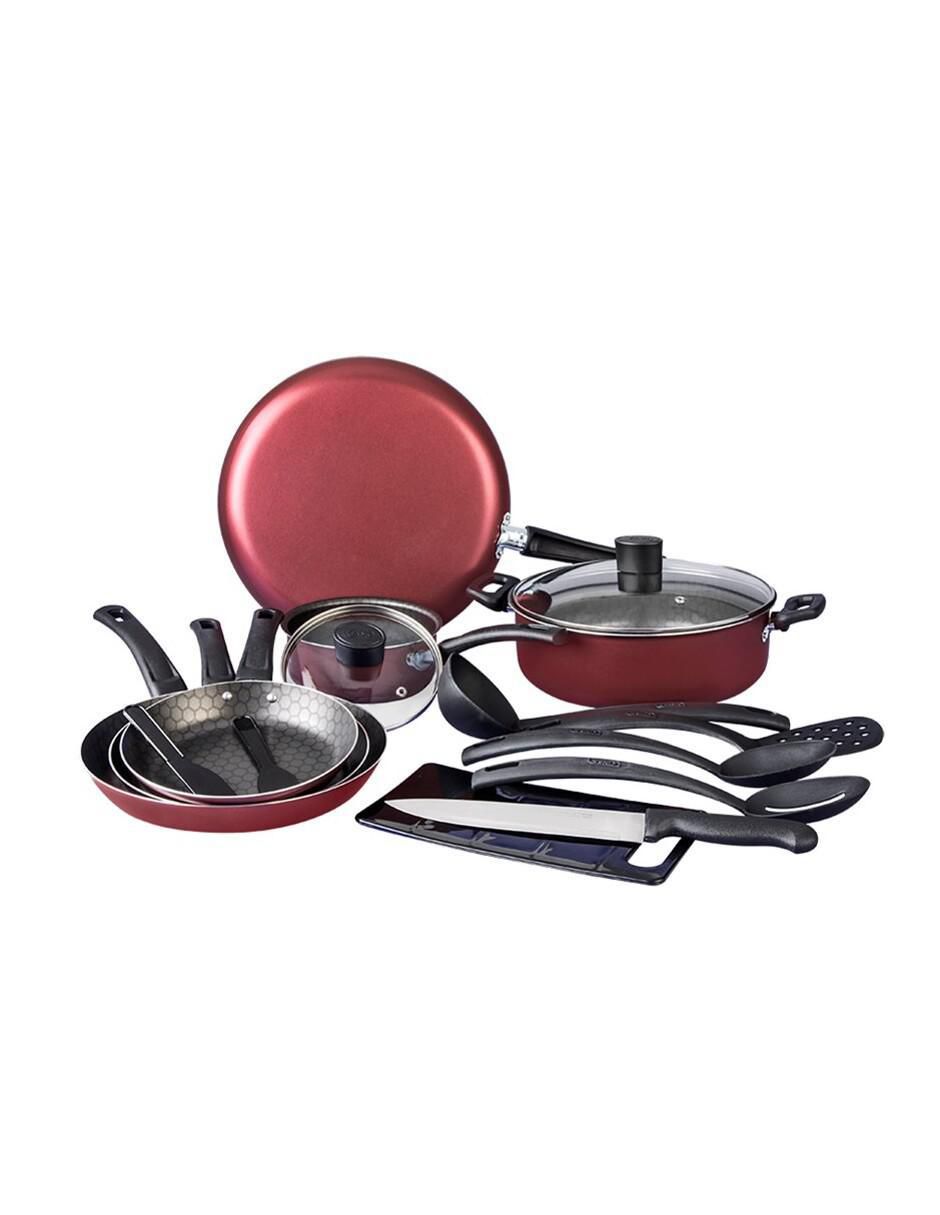 Batería de cocina Equipa tu cocina de aluminio antiadherente thermocell 16 piezas 3