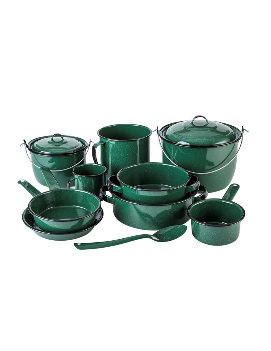 Batería de cocina Chiapaneca de acero vitrificado antiadherente convencional 12 piezas Batería de cocina Chiapaneca de acero vitrificado antiadherente convencional 12 piezas