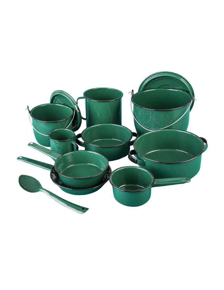 Batería de cocina Chiapaneca de acero vitrificado antiadherente convencional 12 piezas 2