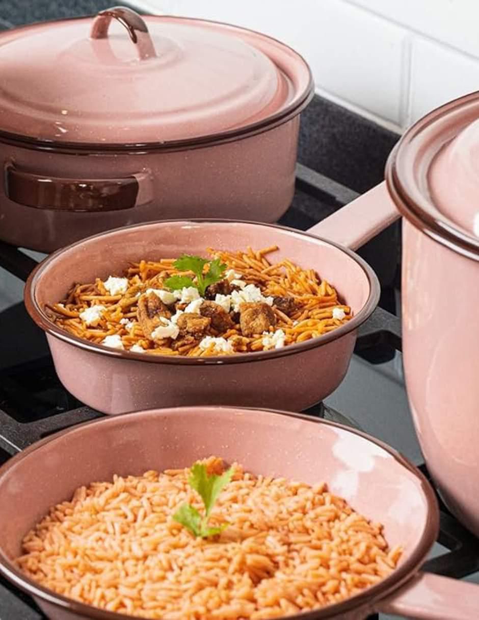 Batería de cocina Rubi de acero vitrificado antiadherente convencional 11 piezas