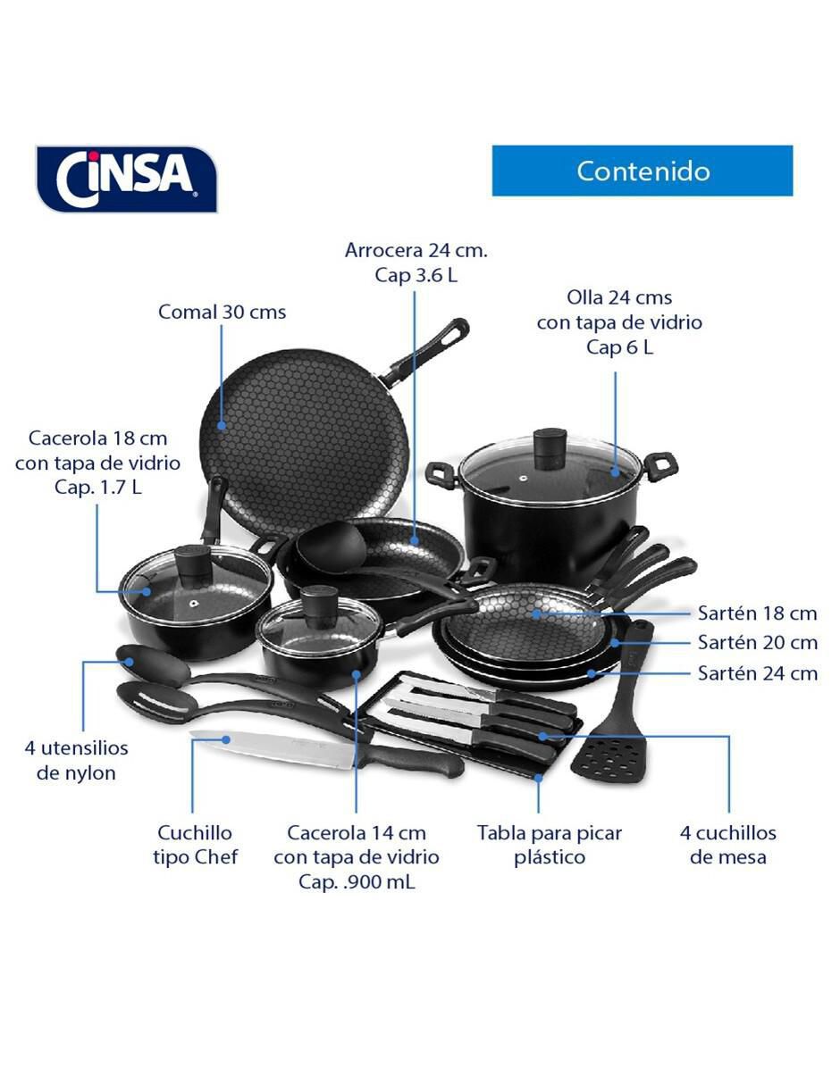 Batería de cocina Línea Ahorrador de aluminio antiadherente thermocell 21 piezas 9