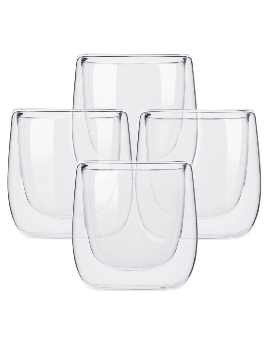 Set de vasos para agua de vidrio con 4 piezas