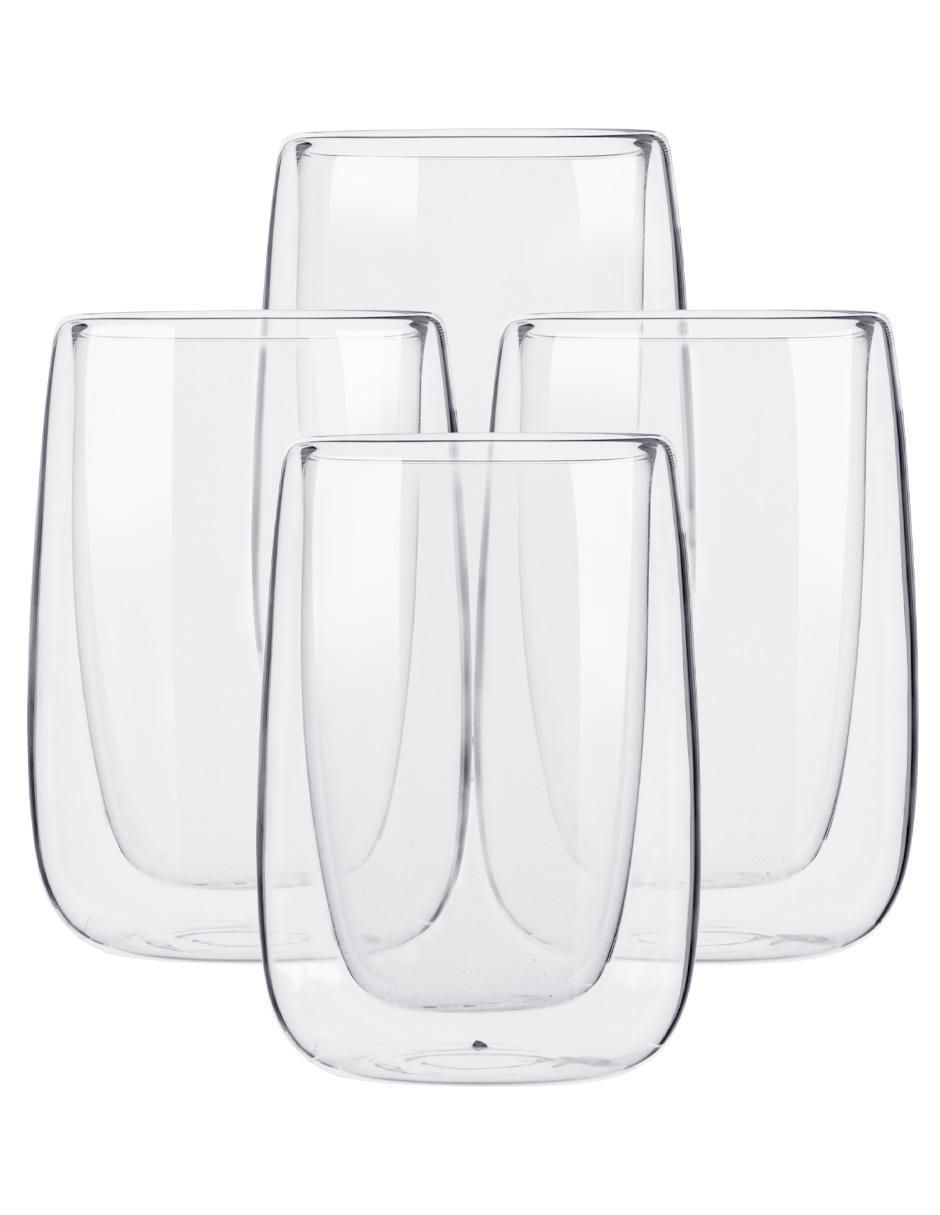 Set de vasos para agua de vidrio con 4 piezas