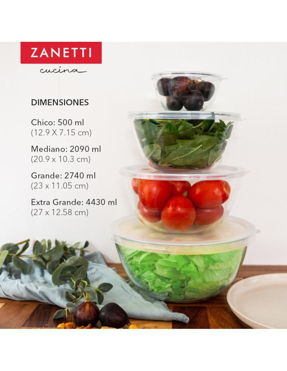 Set contenedores Zanetti de vidrio 4 piezas