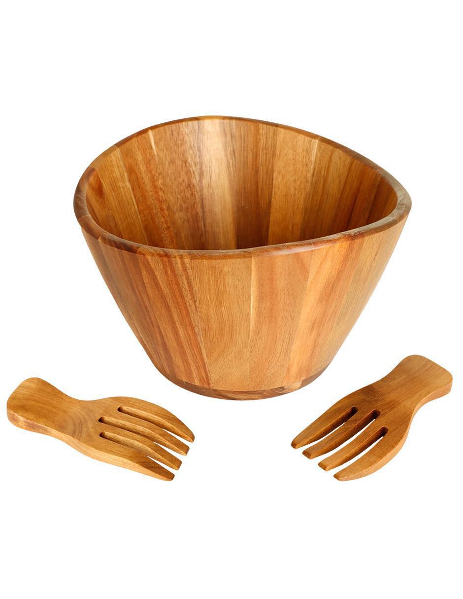 Ensaladera artesanal de madera