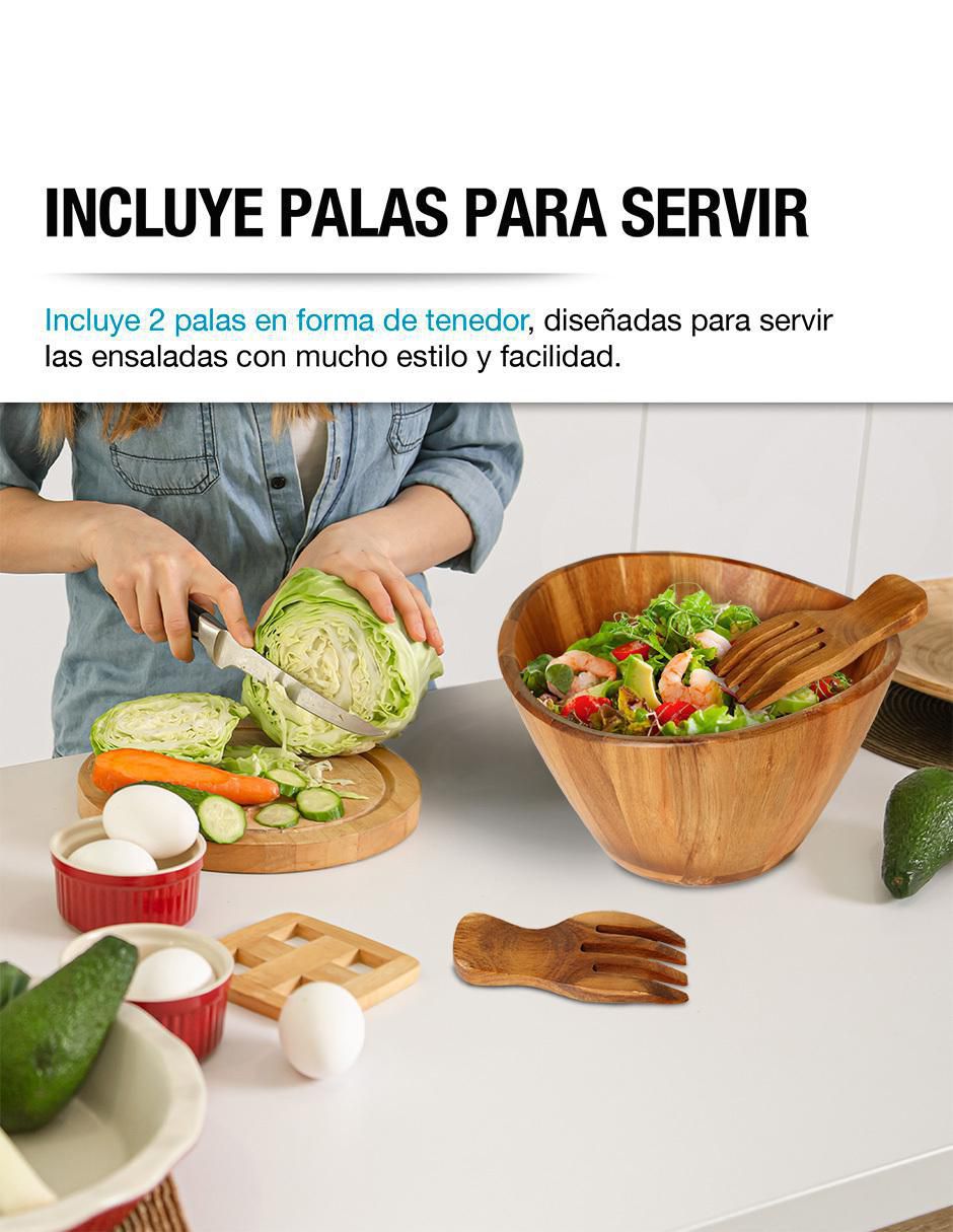 Ensaladera artesanal de madera
