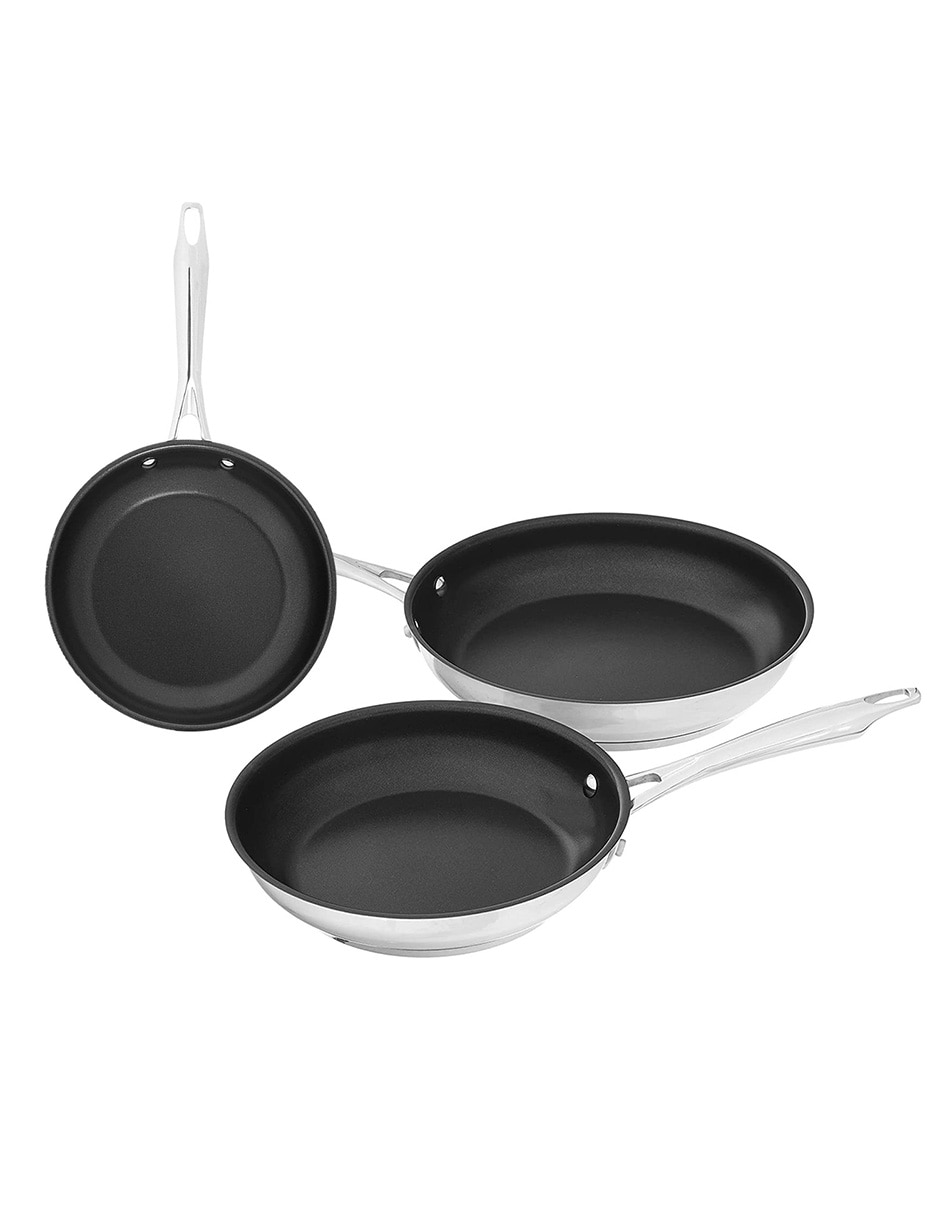 Set de sartenes con tapa Classic de acero inoxidable 3 piezas