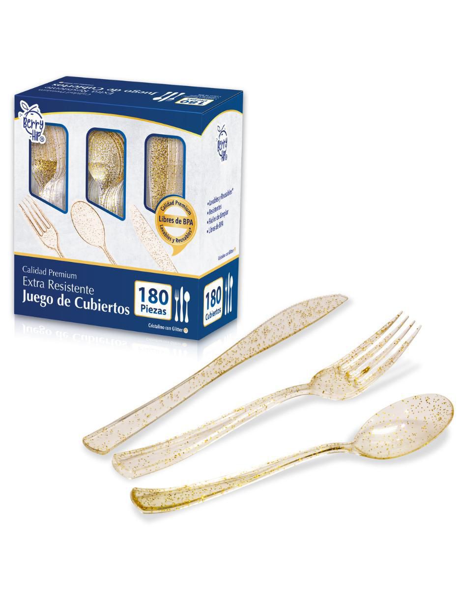 Set cubiertos de plástico 140 piezas