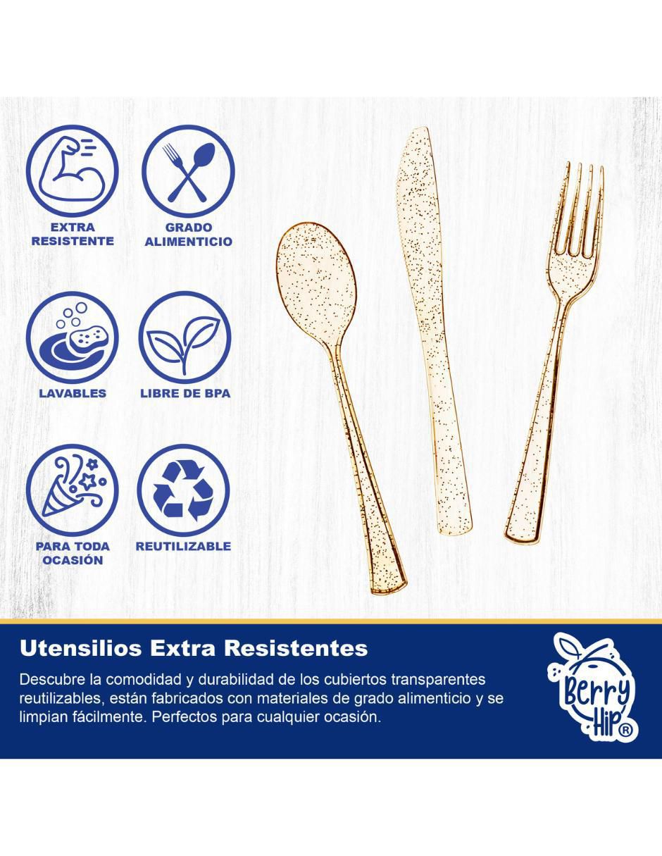 Set cubiertos de plástico 140 piezas 2