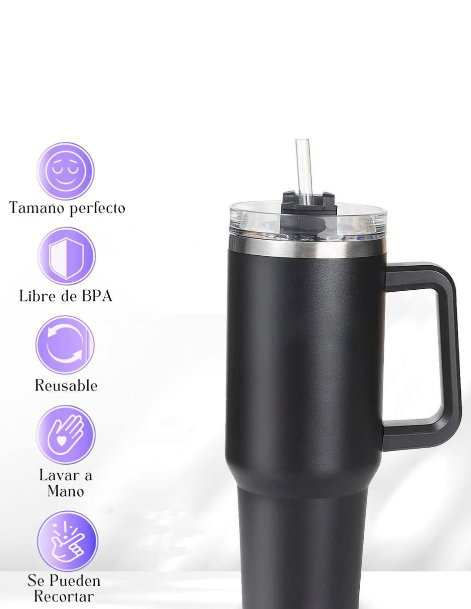 Set popote con limpiador de silicón con 7 piezas