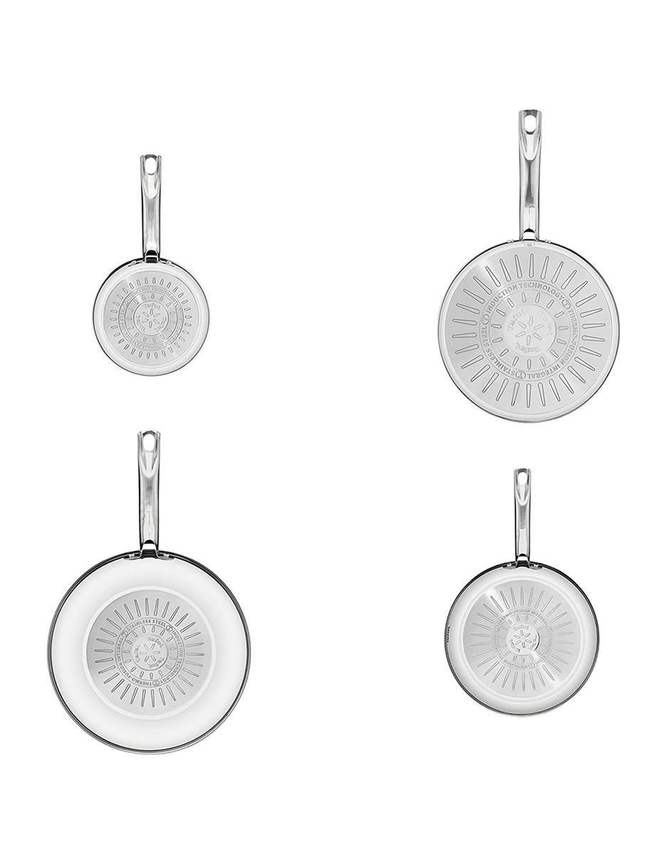 Batería de cocina de acero inoxidable antiadherente titanio 6 piezas 5