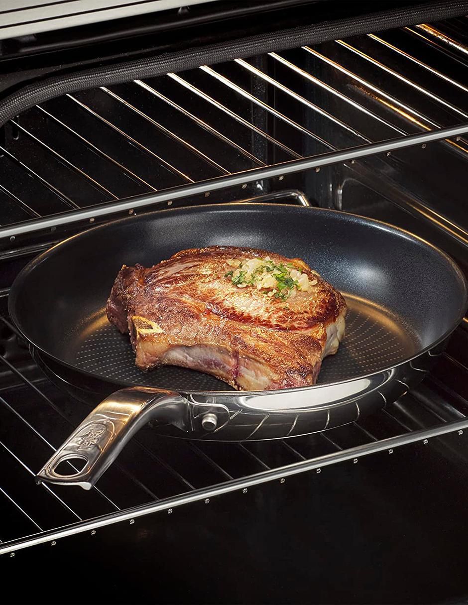 Batería de cocina de acero inoxidable antiadherente titanio 6 piezas