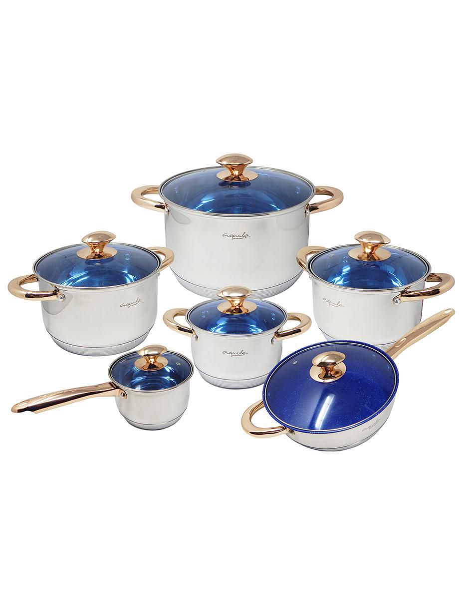 Batería de cocina Siberia de acero inoxidable antiadherente convencional 12 piezas