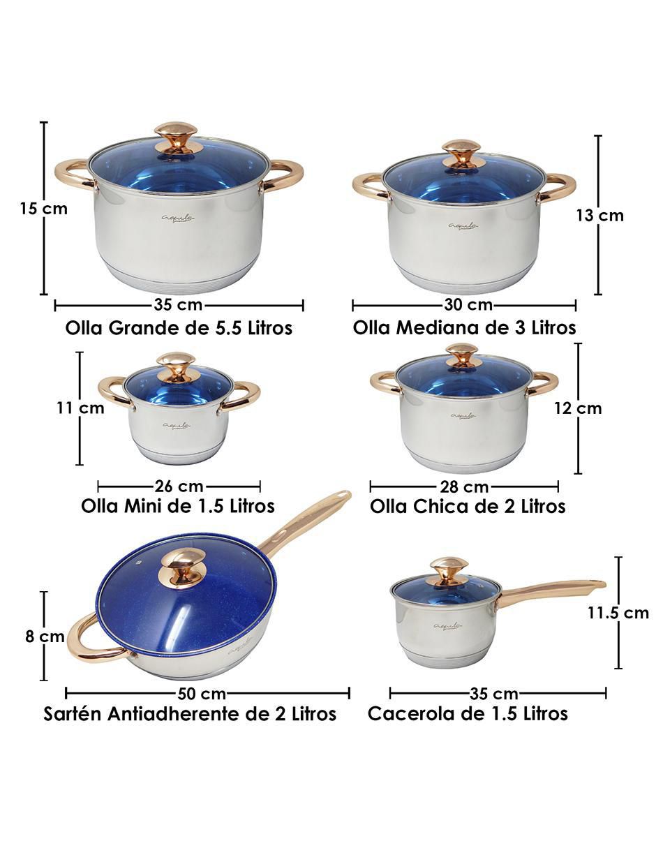 Batería de cocina Siberia de acero inoxidable antiadherente convencional 12 piezas 9